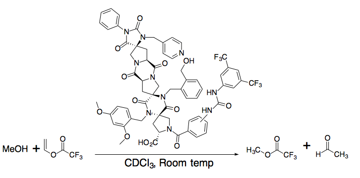 Transesterification of vinyl-trifluoroacetate with a spiroligozyme